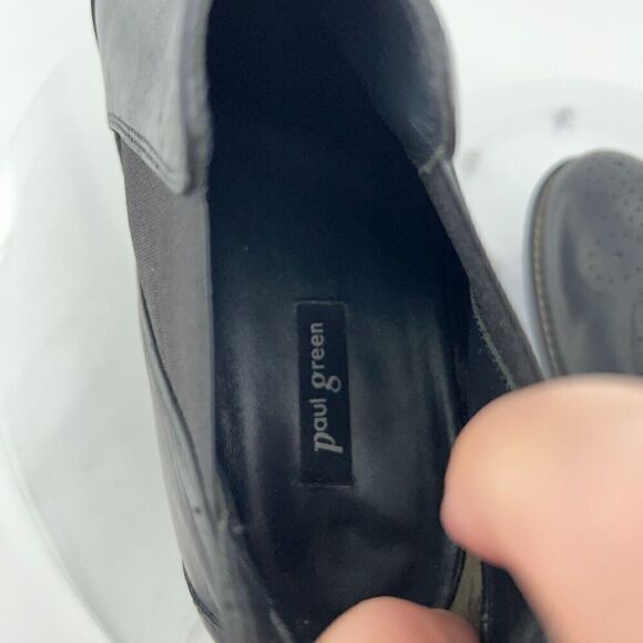 Paul Green Women's Foulard Boot Size 8 Block Heel Western Bootie Black Leather - Picture 13 of 15